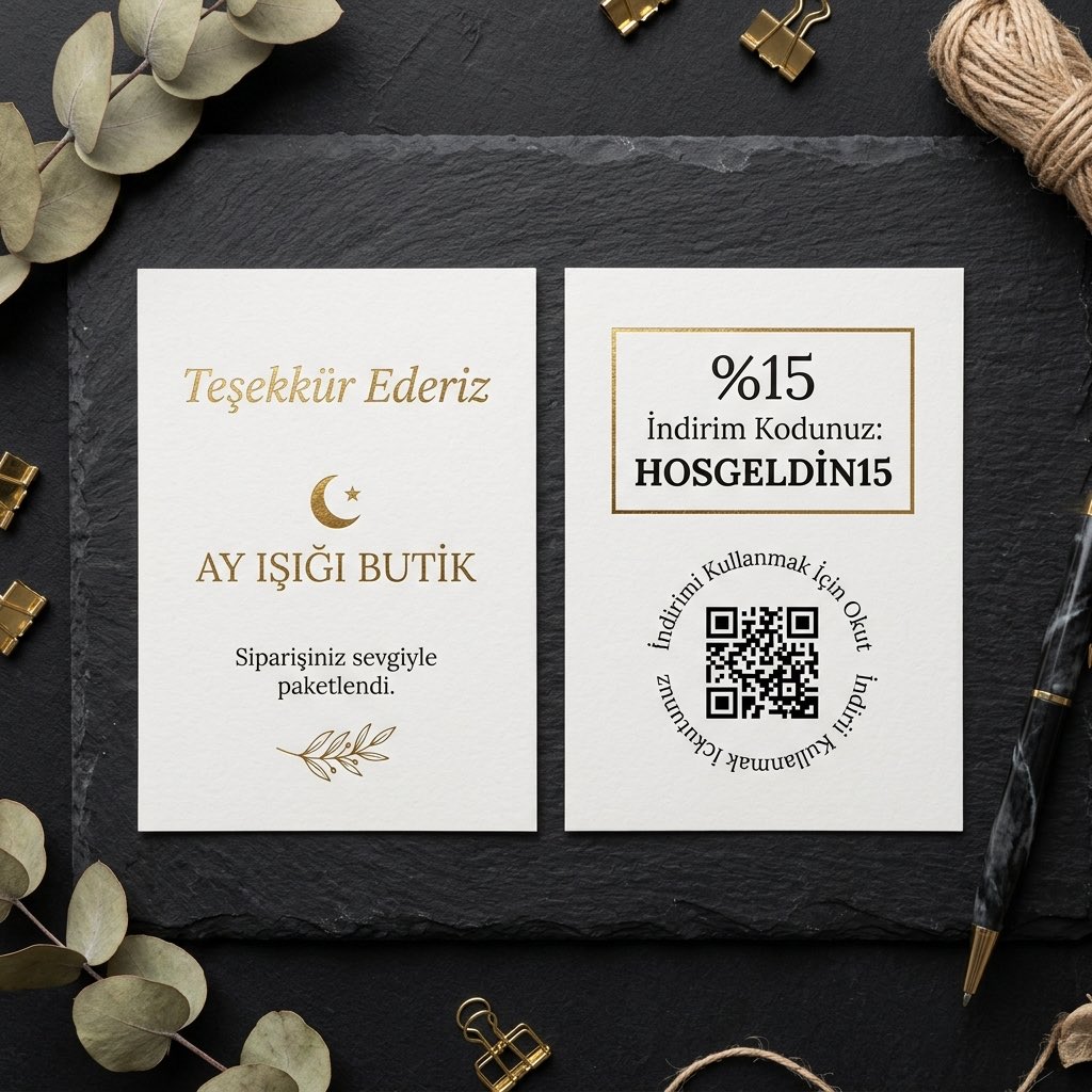 Teşekkür ve Paket İçi Not Kartı